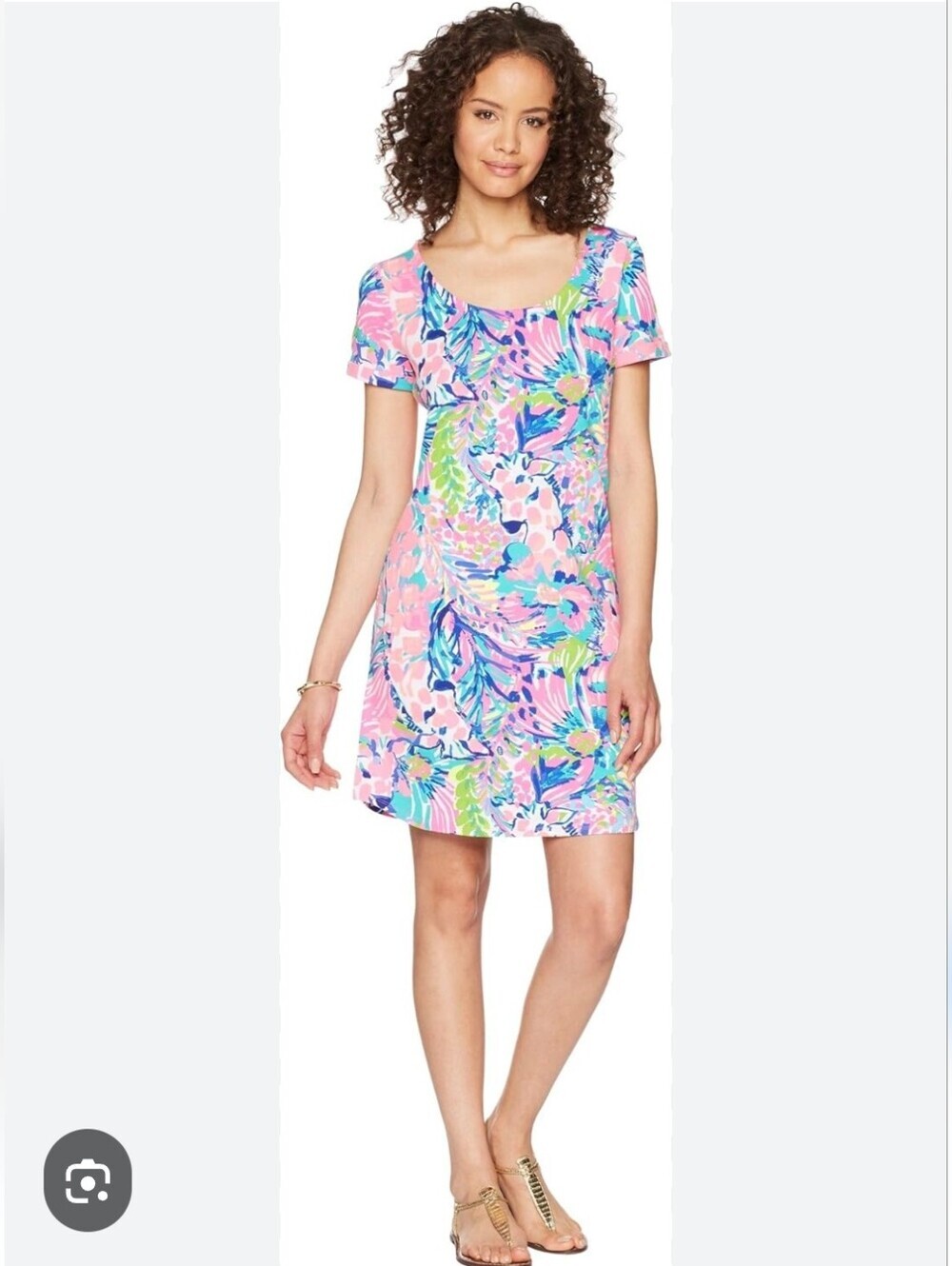 Lilly Pulitzer UPF 50+ Tammy Dress "Multi Gumbo Limbo" giraffe Size XS - Picture 1 of 7